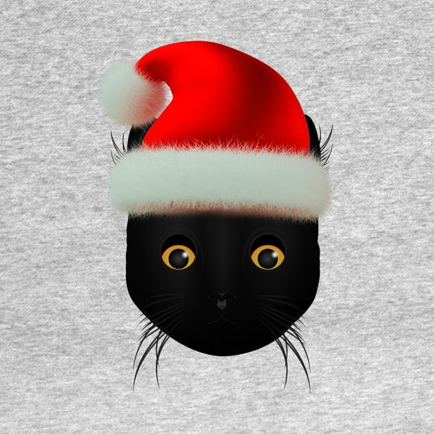 Black Cat Santa Claus Christmas Hat by letnothingstopyou